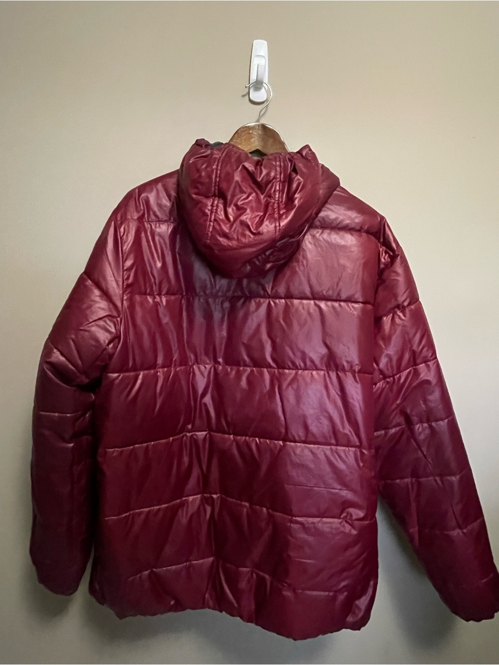 Point Zero Charcoal Grey & Burgundy Reversible Puffer Jacket Men’s XL - Picture 12 of 15